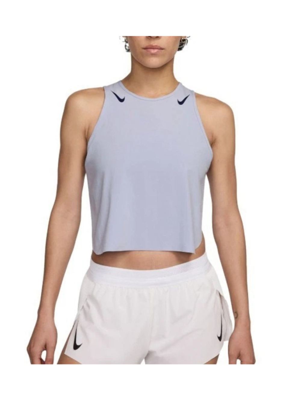 Nike AeroSwift Dri-FIT ADV Cropped Running Purple Blue Tank FN2713-057 Women M